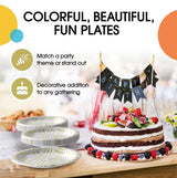 Party Solids Gold Motif Paper Plates Disposable Heavy Duty 10 Inch White and Gold Paper Plates for Party 96 Pcs Heavy Duty 350 GSM, Birthday Supplies