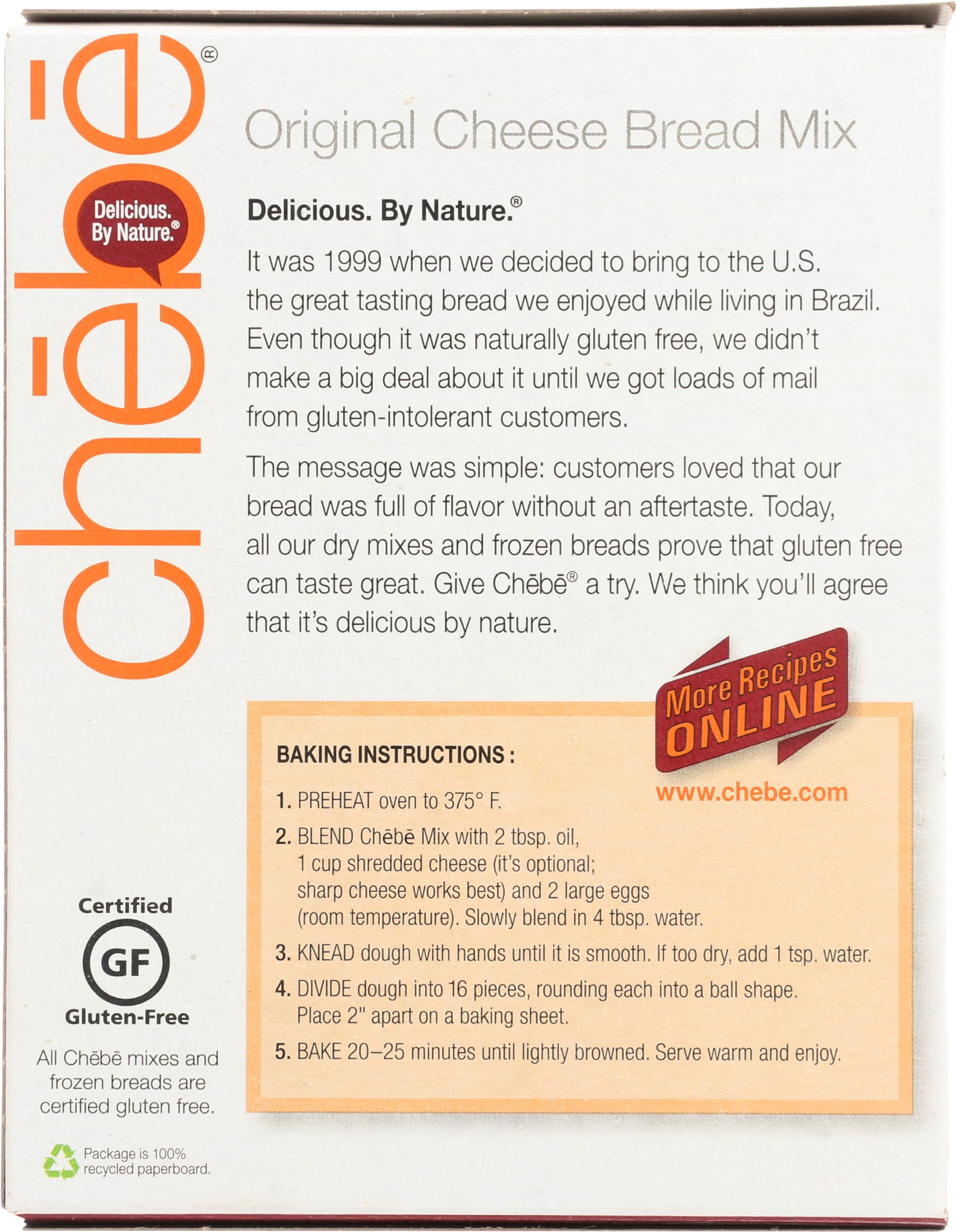 Chebe Bread, Bread Mix Wheat Free Gluten Free, 7.5 Ounce