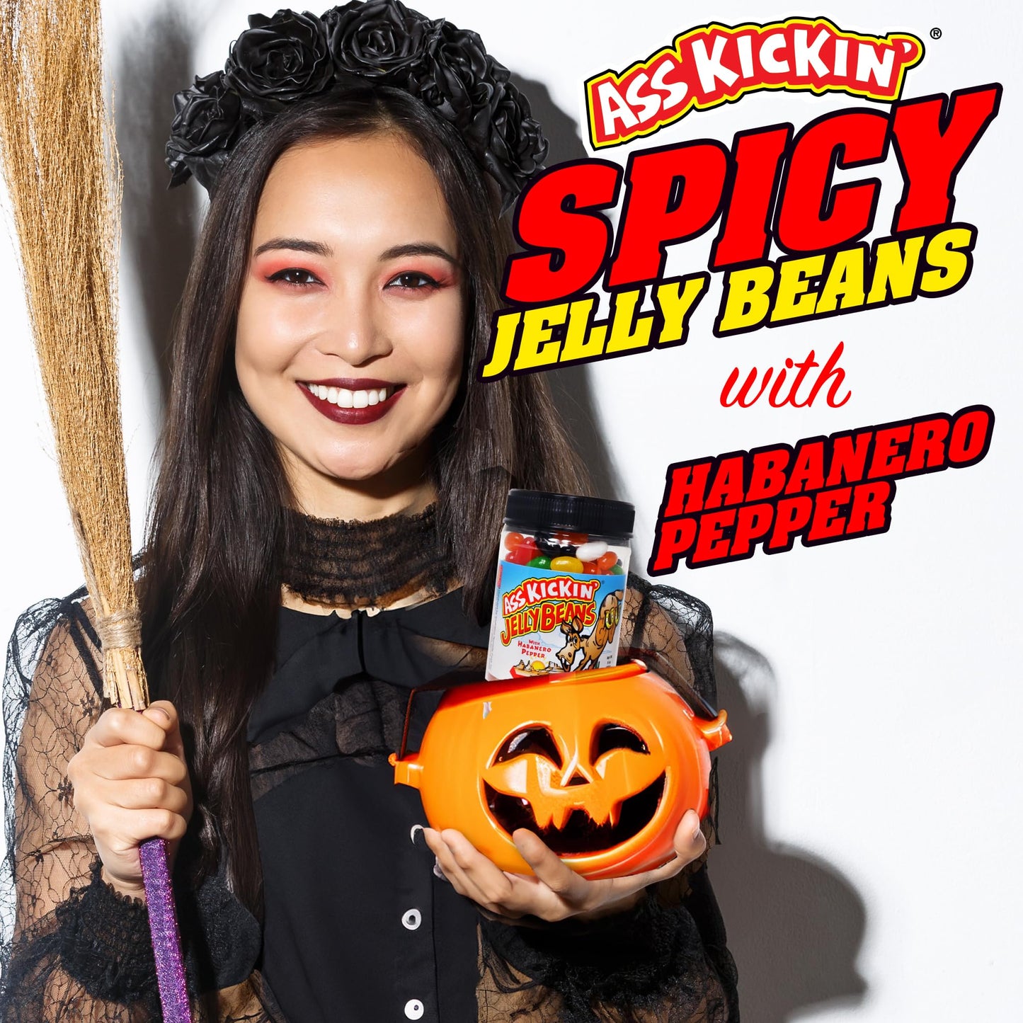 ASS KICKIN’ Hot and Spicy Jellybeans with Habanero Pepper - 9 Oz Resealable Jar - Great for Easter Candy or Food Challenge - Try the Gourmet Spicy