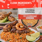 A Dozen Cousins Mexican Rice Seasoning Sauce (10 Pack), Pour & Mix Red Rice Starter with Tomato, Onion, Garlic & Jalapeño, Avocado Oil, Gluten Free