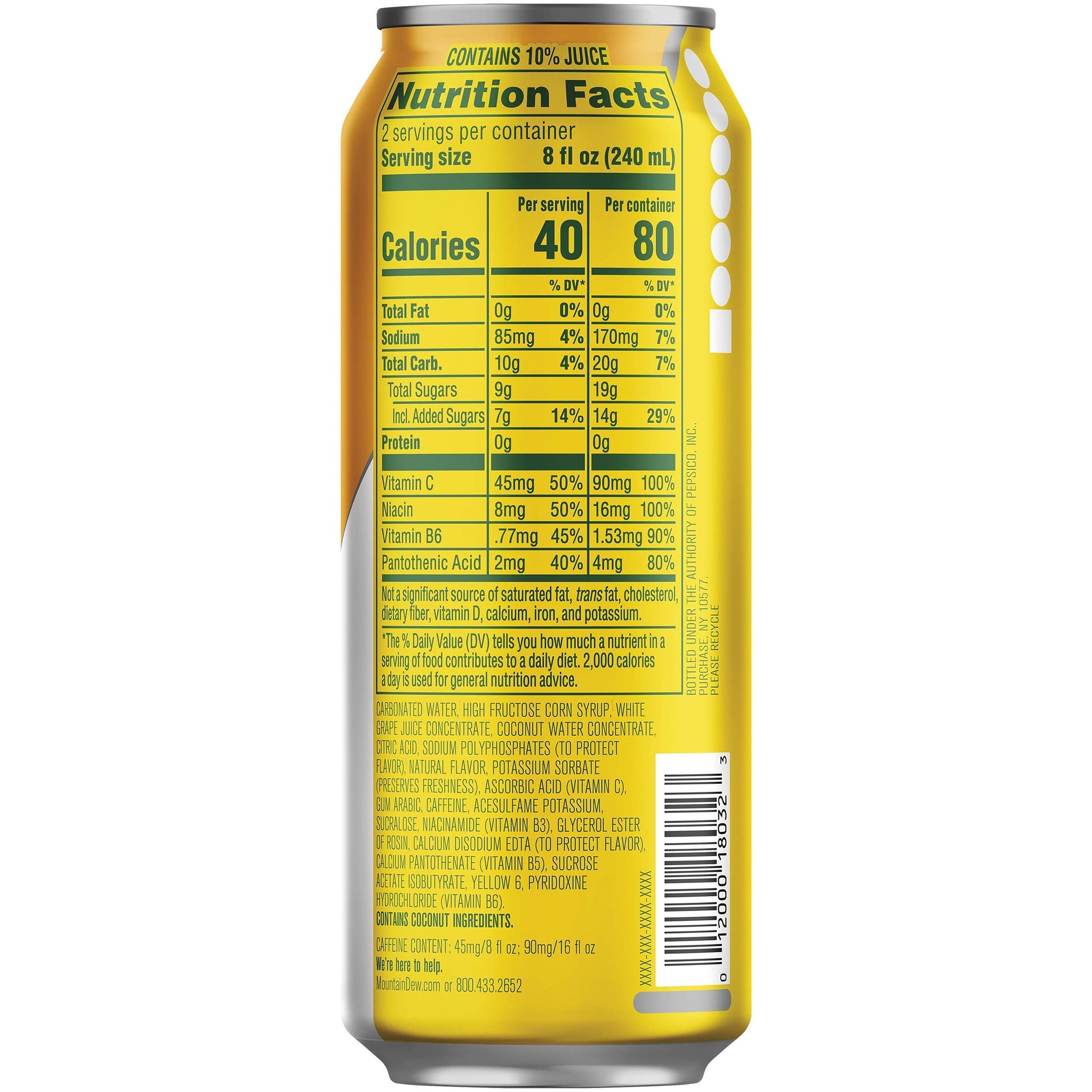 Mountain Dew Kickstart , Pineapple Orange Mango, 16 Fl Oz