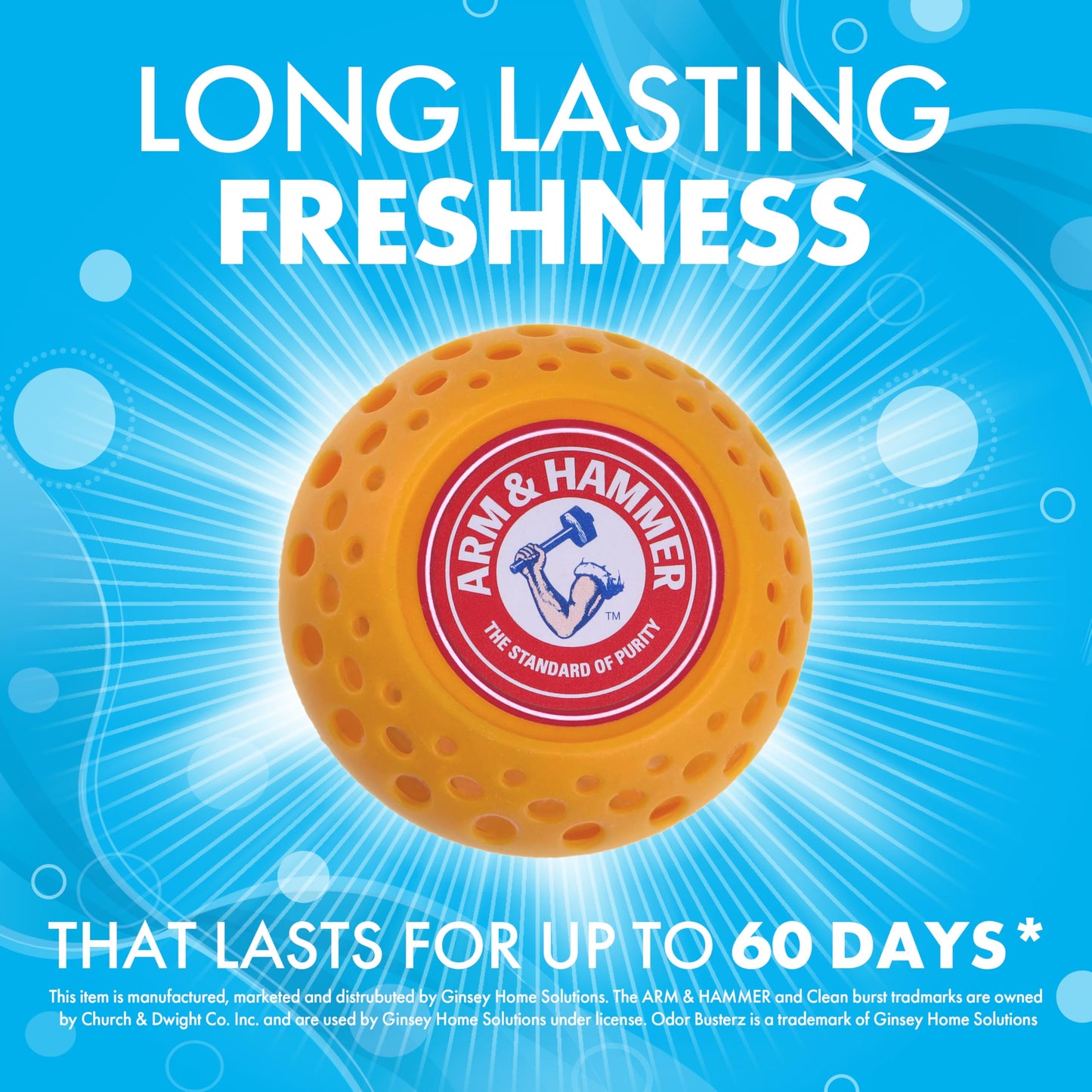 Arm & Hammer OdorBusterz® Odor Eliminator Balls, Fresh Burst, 3 Count - Baking Soda Odor Control for Closets, Drawers, Hampers & Small Spaces