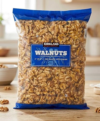 US #1 Grade Raw Walnuts, 3 Pound (48 oz) Bulk Bag - Extra Fancy Shelled Walnut Halves & Pieces - Unsalted & No Salt Added - Heart Healthy Omega-3