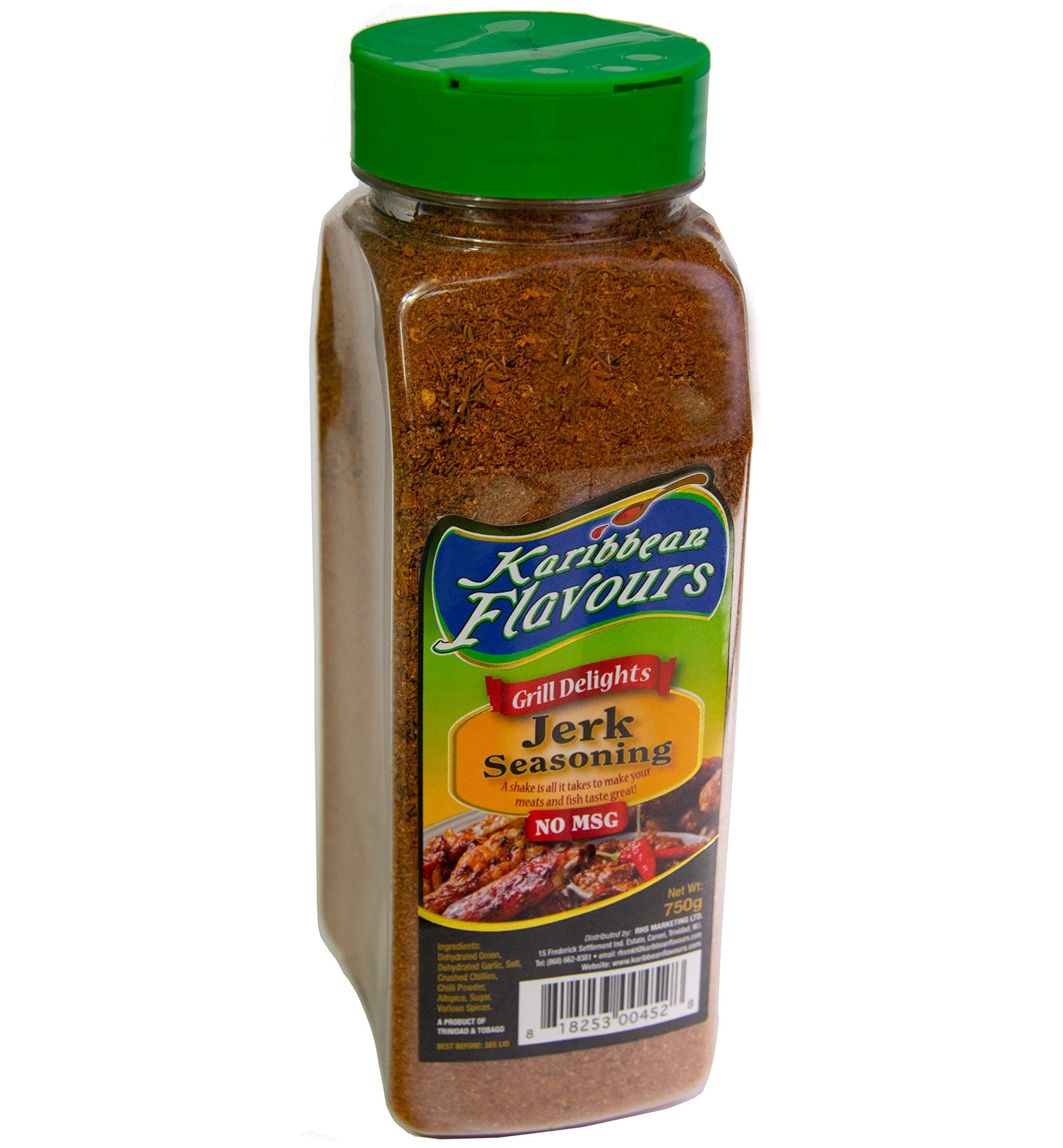 Premium Jamaican Jerk Seasoning - 750 gr/ 32 oz. - Grill delights, No MSG (Jerk Seasoning Mild, 750 gram). For Fish, Chicken, Meats, Anything.