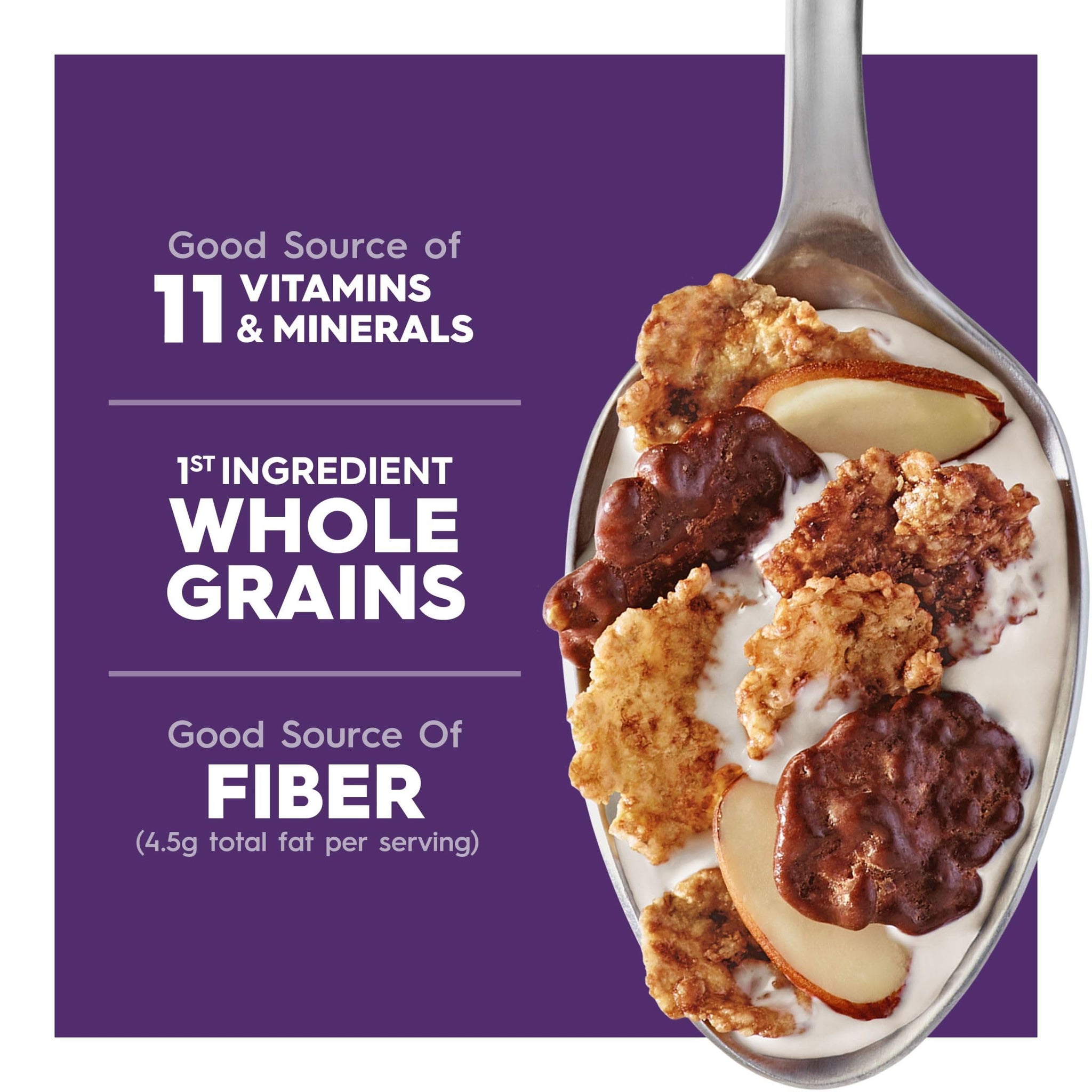 Special K Cold Breakfast Cereal, 11 Vitamins and Minerals, Family Size, Chocolatey Dipped Flakes with Almonds, 19.2oz Box (1 Box)