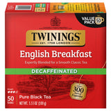 Twinings English Breakfast Tea, Decaffeinated Black Tea - Lively and Refreshing Decaf Tea Bags Individually Wrapped, 50 Count