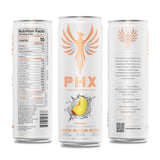 PHX Hydration Energy Drink - 700mg Electrolytes, 200mg Natural Green Tea Caffeine, 100% Daily Value 8 Essential Vitamins - 12 oz Cans (12 Pack) (12