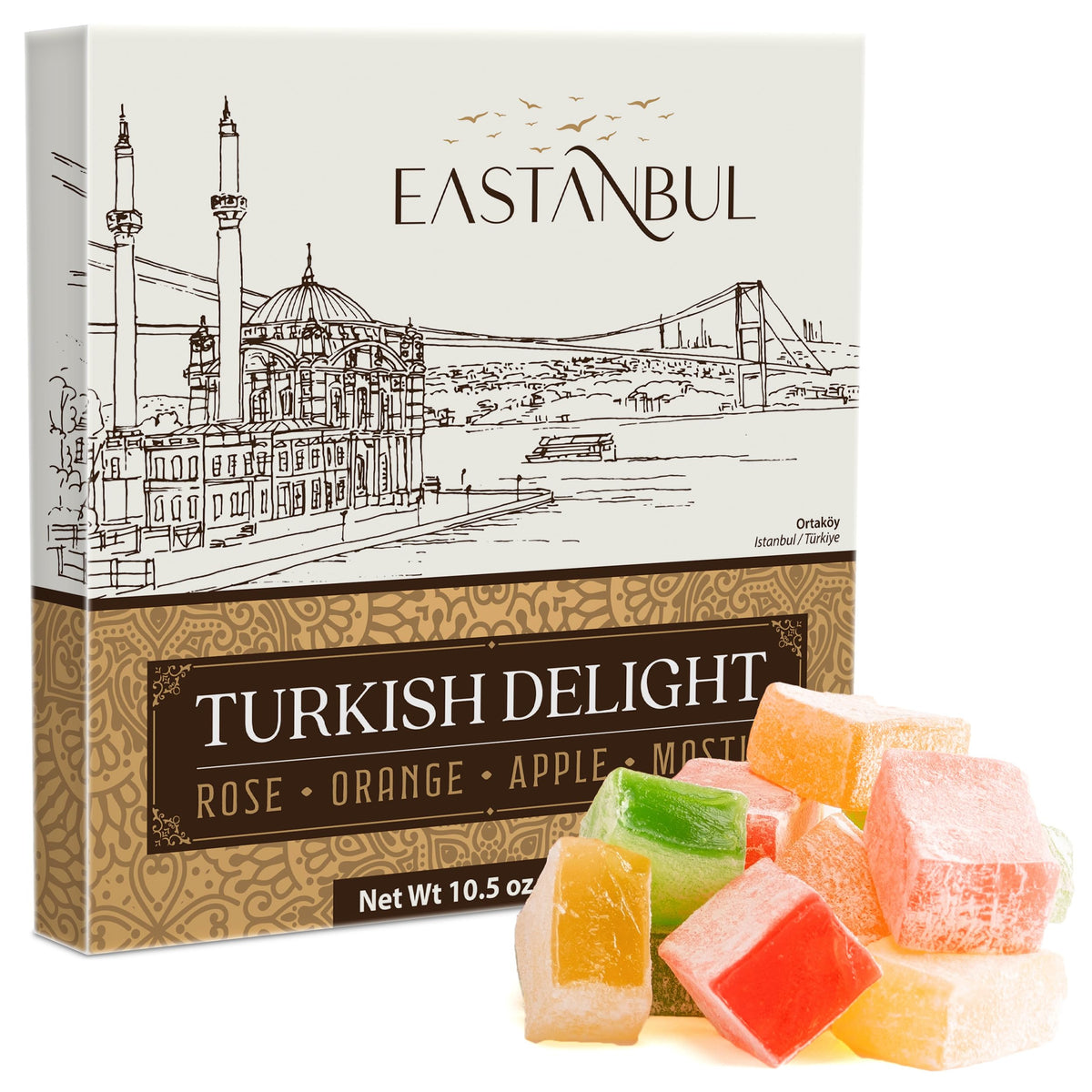 Eastanbul Turkish Delight, Turkish Delights Candy Assorted Flavor, 10.5oz