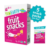 YumEarth Organic Assorted Tropical Flavor Fruit Snacks - Allergy Friendly (Top 9 Free), No Artificial Dyes, Non GMO, Gluten Free, Vegan Candy Snacks