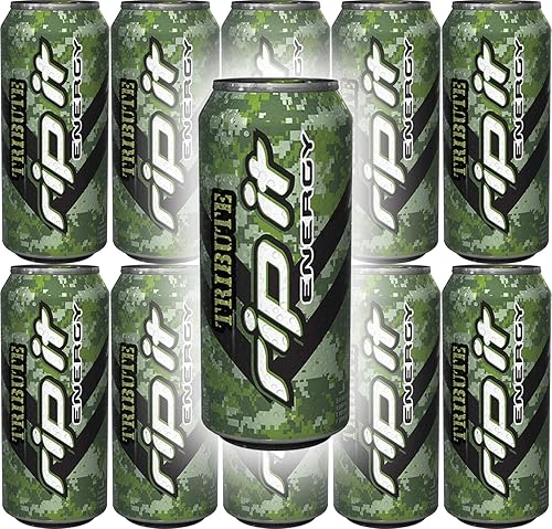Rip It Energy Tribute Drink 16 Fl Oz Cans, (Pack of 10, Total of 160 Oz)