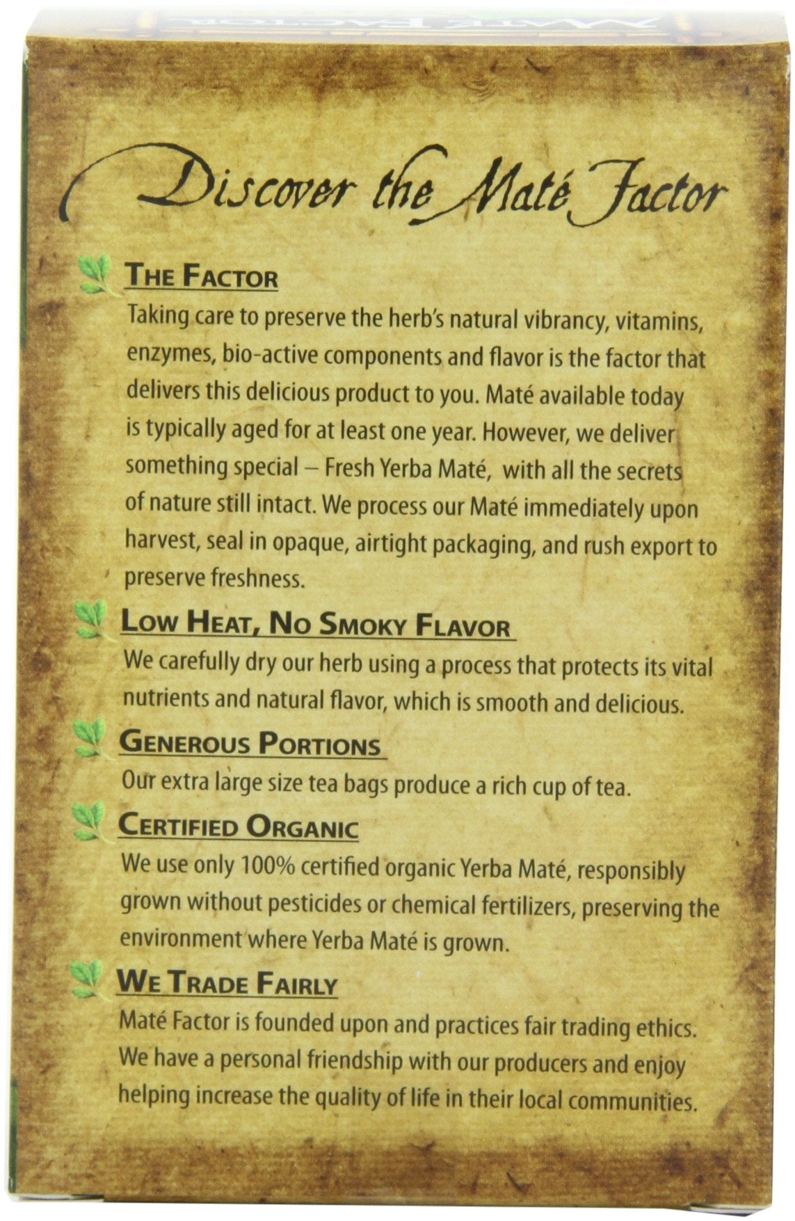The Mate Factor Yerba Mate Energizing Herb Tea, Dark Roast, 20 Tea Bags (Pack of 3)
