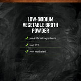 Frontier Co-op Vegetable Flavored Broth Powder, 1-Pound Bulk, Low Sodium, Onion, Garlic, Carrot, Basil, Turmeric, Celery Seed