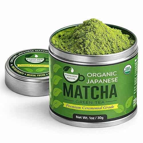 Kyoto Dew Matcha - Ceremonial Blend - Authentic Japanese First Harvest - USDA & JAS Organic Ceremonial Grade Matcha Green Tea Powder from Uji, Kyoto