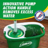 Libman Tornado Spin Mop System and 1 Refill, Mop and Bucket with Wringer Set for Hardwood Floor Cleaning, 2 Total Heads Included