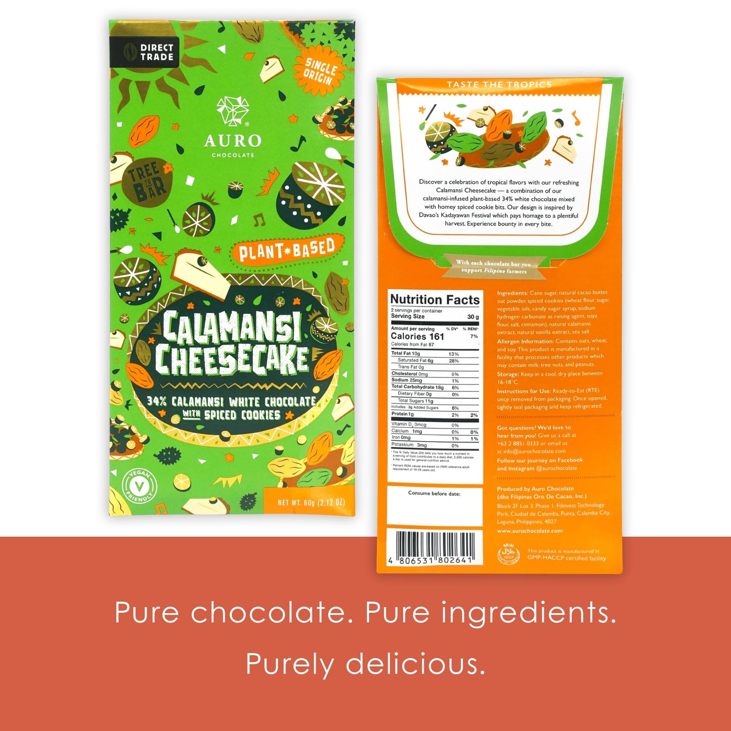 Auro - Fiesta Collection - Filipino Chocolate Bundles (Calamansi Cheesecake 34%, 3 Pack)