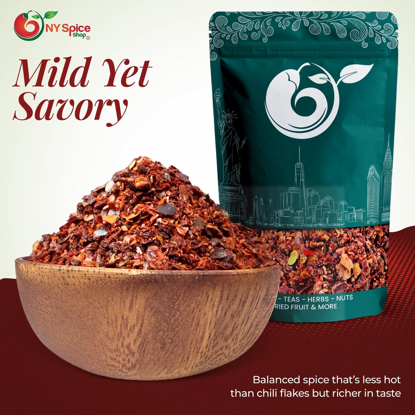 NY SPICE SHOP Aleppo Pepper - 3 Pound Crushed Chili Aleppo Peppers Flakes - Red Aleppo Pepper Spice - Middle Eastern Aleppo Peppers Seasoning, Savory
