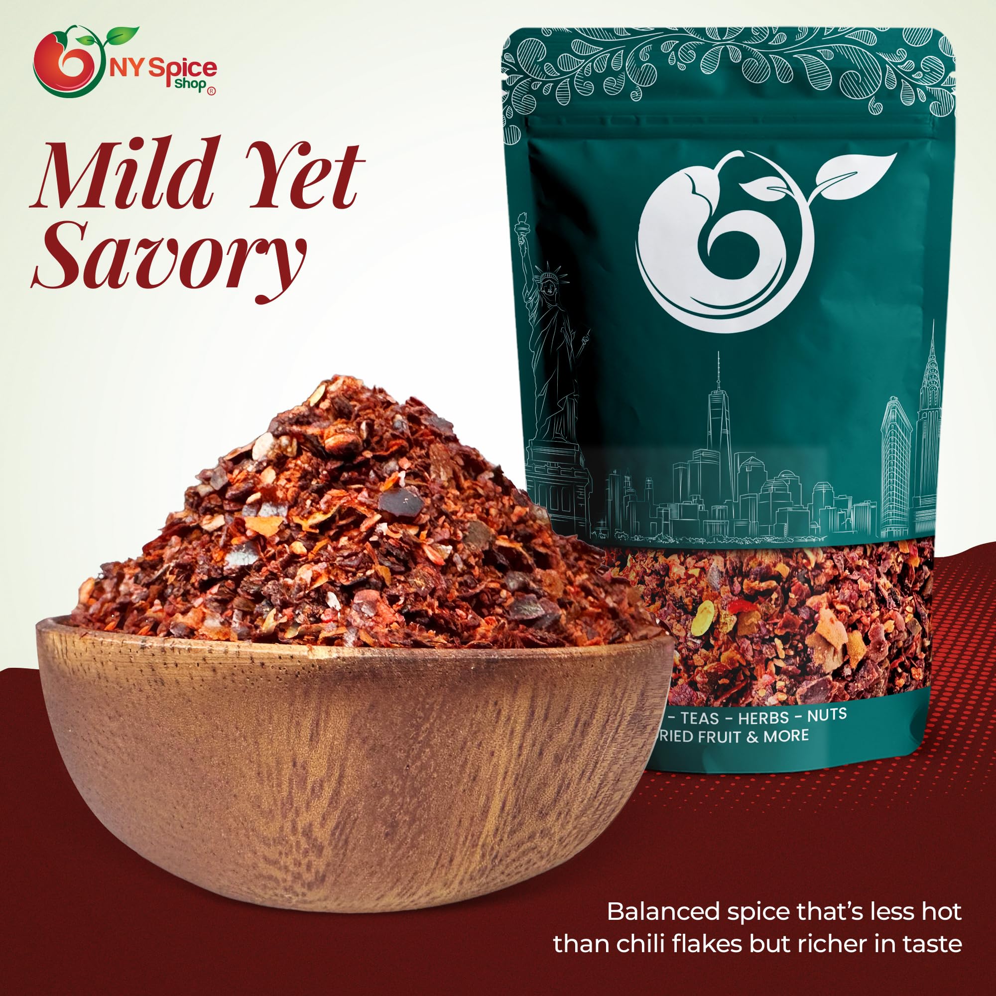 NY SPICE SHOP Aleppo Pepper - 3 Pound Crushed Chili Aleppo Peppers Flakes - Red Aleppo Pepper Spice - Middle Eastern Aleppo Peppers Seasoning, Savory