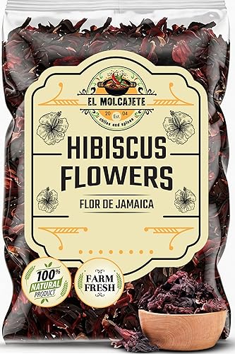 Dried Hibiscus Flowers (4 oz) All Natural Cut & Sifted Whole Petals for Hibiscus Tea, Mexican Agua Fresca, Flor de Jamaica, Sorrel & Zobo Drink By El