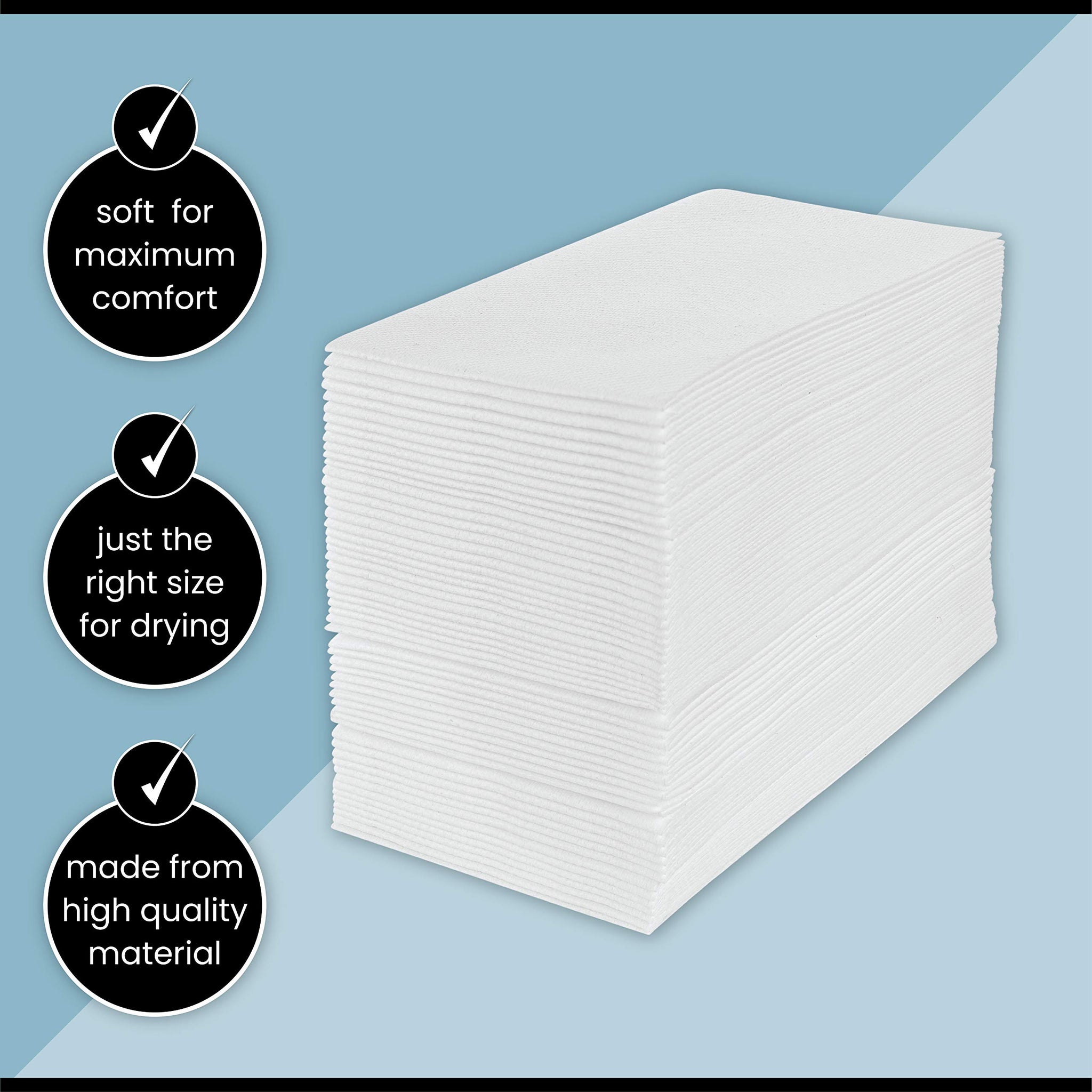 eDayDeal Disposable Cloth-Like Paper Hand Guest Towels - Soft, Absorbent, Air Laid Tissue Paper for Kitchen, Bathroom or Events, White Guest Towel