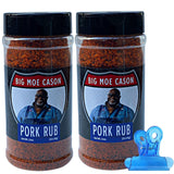 Big Moe Cason Pork BBQ Rub - 2x 11 oz Shaker Bottles - Bbq Rub and Pork Rub for Ribs and Brisket - Bbq Seasoning and Rib Rub Style Brisket Rub - Spg