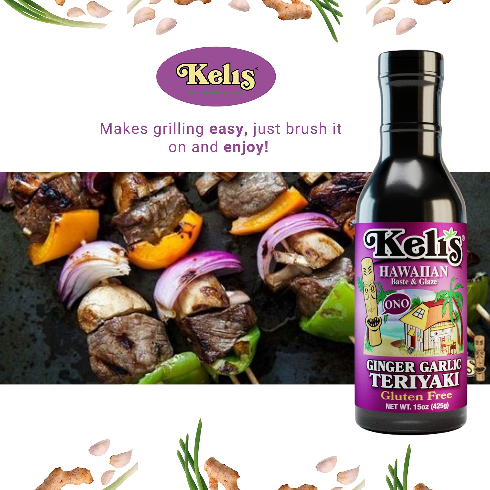 Keli's Ginger-Garlic Teriyaki Sauce. Low Sodium, Vegan & Gluten Free Kid Friendly Sauce. Flavorful Hawaiian Teriyaki Glaze and BBQ Sauce- Made