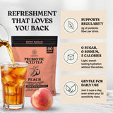 Harmony Matcha Prebiotic Black Tea Peach Flavor - Iced Tea Drink Mix with Plant Fiber for Gut Health, Gluten Free, Caffeinated, Zero Sugar, 7oz Bag