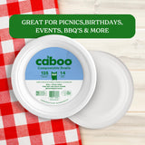 Caboo Disposable Bamboo Paper Bowls, 125 Pack of 14 Ounce Sturdy Biodegradable Bowls, Compostable Bowl, Microwave Safe Party Bowl, Eco Friendly
