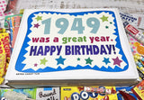 RETRO CANDY YUM ~ 1949 77th Birthday Gift Box of Nostalgic Candy Assortment from Childhood for 77 Year Old Man or Woman Born 1949