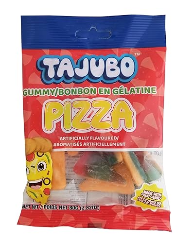 Exclusive Brands Tajubo Gummy Pizza, Fruity Flavors, 80g/2.8 oz. Bag (Imported from Canada)