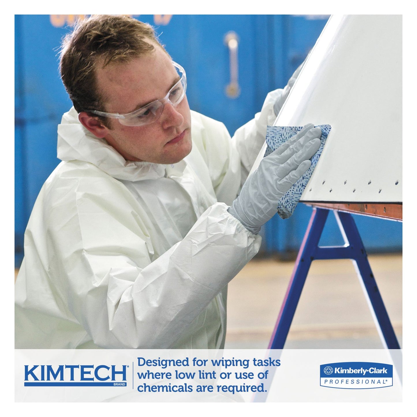 Kimberly-Clark KIMTEX Wipers, 1/4 Fold, 12 1/2 x 12, Blue, 66/Box, 8 Boxes/Carton, Sold As 1 Carton