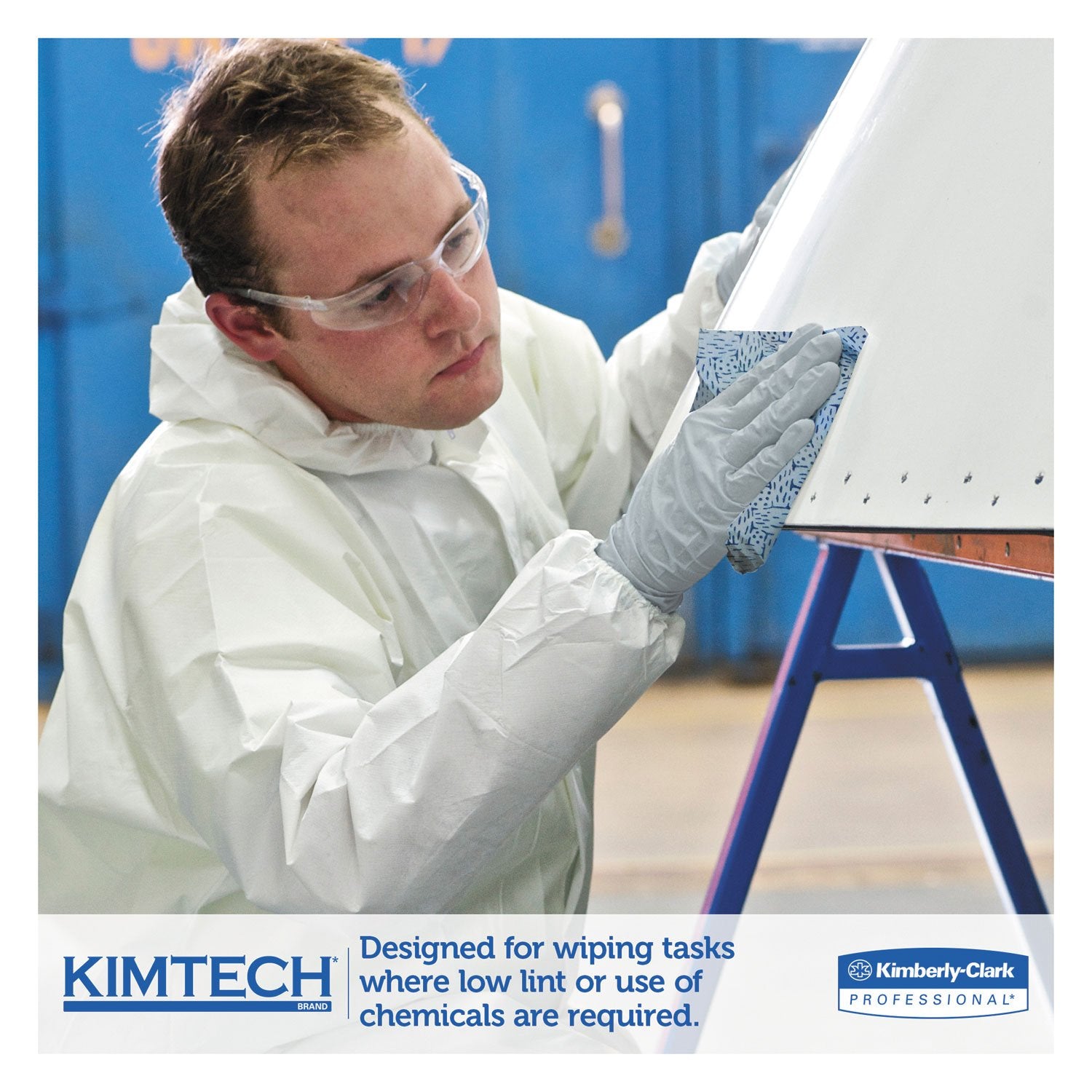 Kimberly-Clark KIMTEX Wipers, 1/4 Fold, 12 1/2 x 12, Blue, 66/Box, 8 Boxes/Carton, Sold As 1 Carton