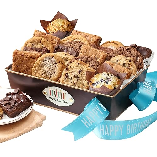 Broadway Basketeers Corporate Birthday Gift Basket - Premium Cookies and Brownies Gourmet Assortment - Happy Birthday Gift Basket for Colleagues
