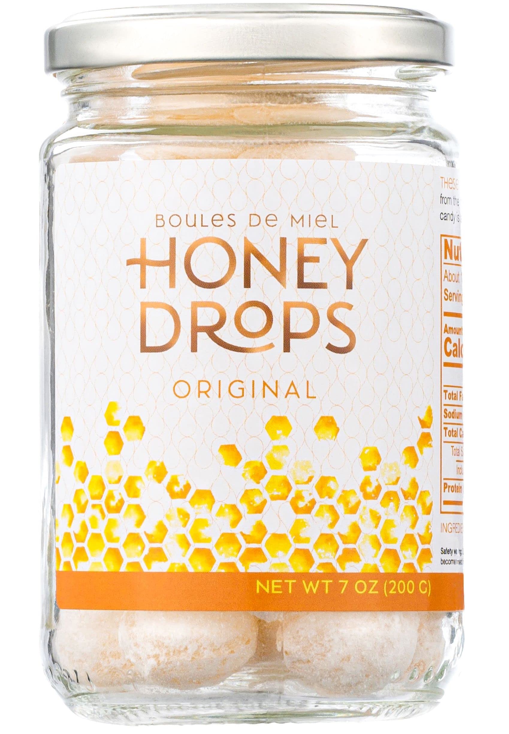 Gourmanity Honey Drops, Delectable Balls of Hard Honey Candy with Surprise Honey Filling, Carefully Crafted with Natural Honey, Made in Provence