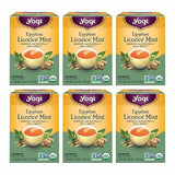 Yogi Tea Egyptian Licorice Mint Tea - 16 Tea Bags per Pack (6 Packs) - Caffeine-Free Organic Tea - Includes Peppermint Leaf, Licorice Root, Cinnamon