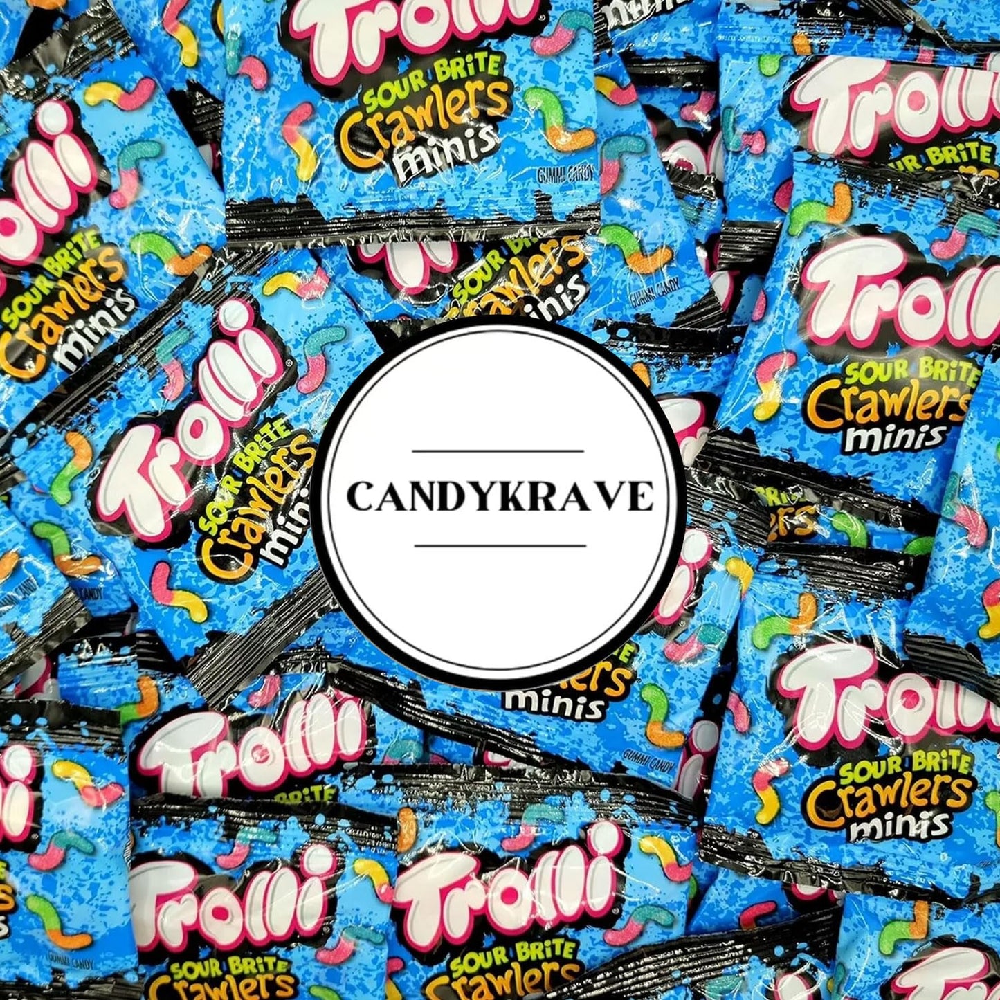 SourBrite Crawlers Minis Candy Gummy Worms, Sweet & Tangy Fruity Flavors, Individually Wrapped Treat Size Pouches, Assorted Sour Gummy Worms Candy