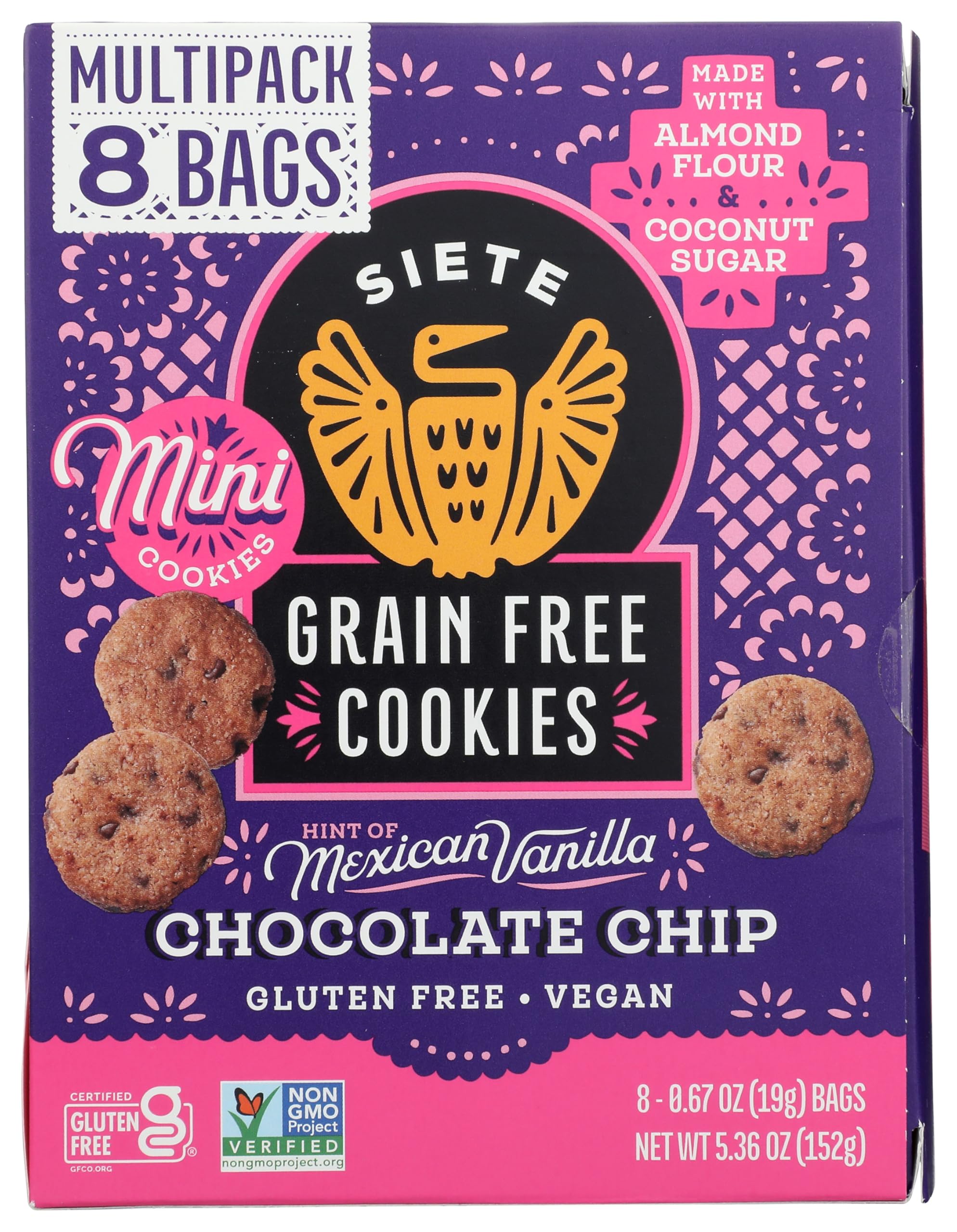 Siete Family Foods Mini Chocolate Chip Cookies, 5.36 Oz