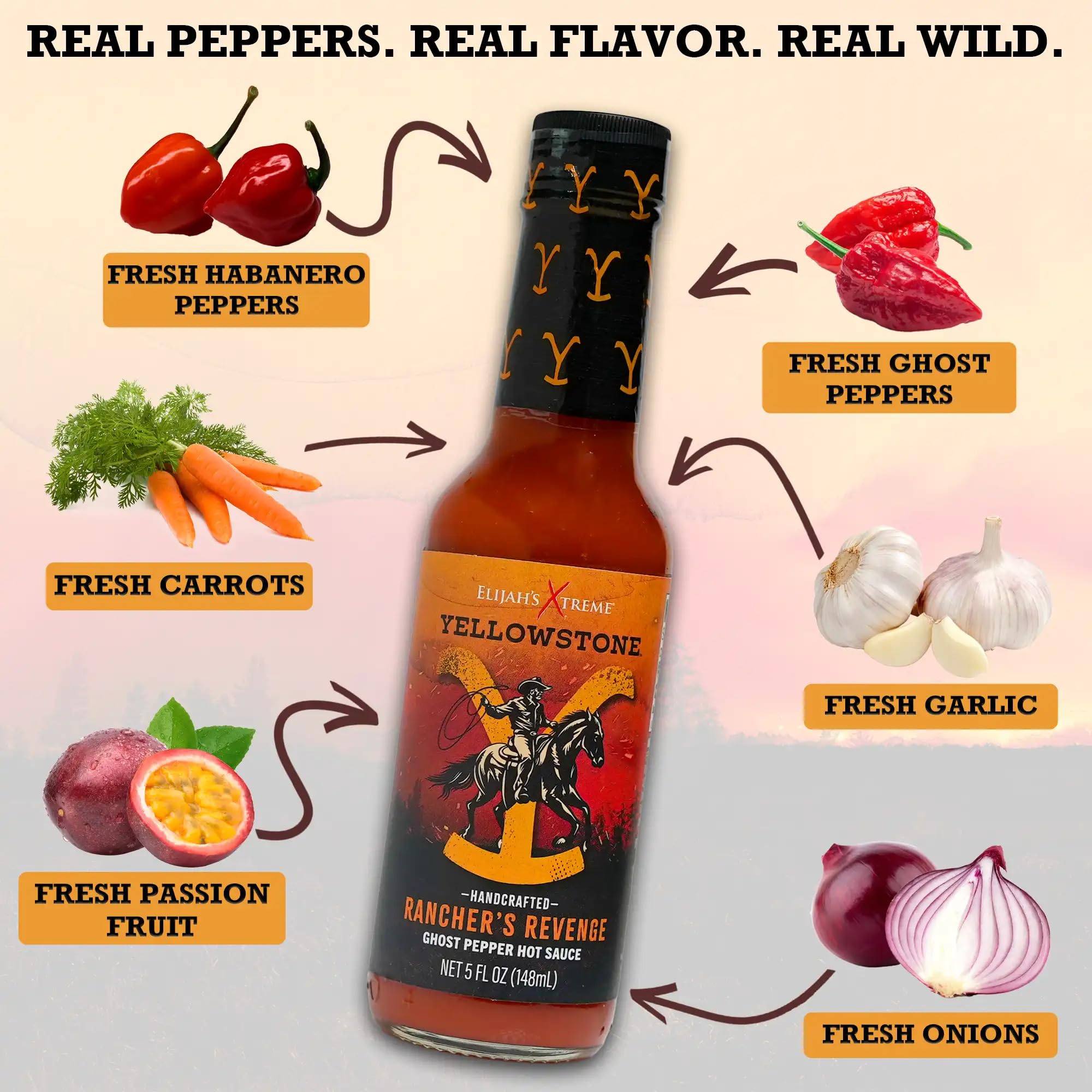 Elijah's Xtreme Exclusive Yellowstone Hot Sauce Ranchers Revenge Ghost Pepper Sauce (Ghost Pepper)