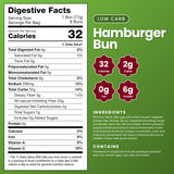 WiO SmartFoods™ Hamburger Buns, 16-Count Low-Carb, Fat-Free, Keto-Friendly, Fluffy & Delicious, All-Natural, Perfect for Burgers & Sandwiches, (2