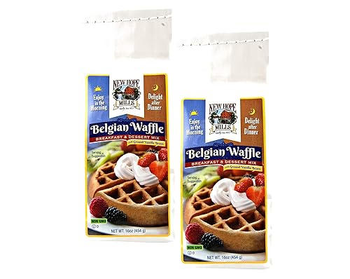 Belgian Waffle Mix by New Hope Mills - Non-GMO: Indulge in Authentic Belgian Flavors! - 16oz - 2 Pack