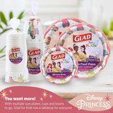 Glad for Kids Disney Princess Disposable Paper Plates, Magic is in All of Us Design - Heavy Duty, Soak-Proof, Microwavable Kid-Friendly Plates