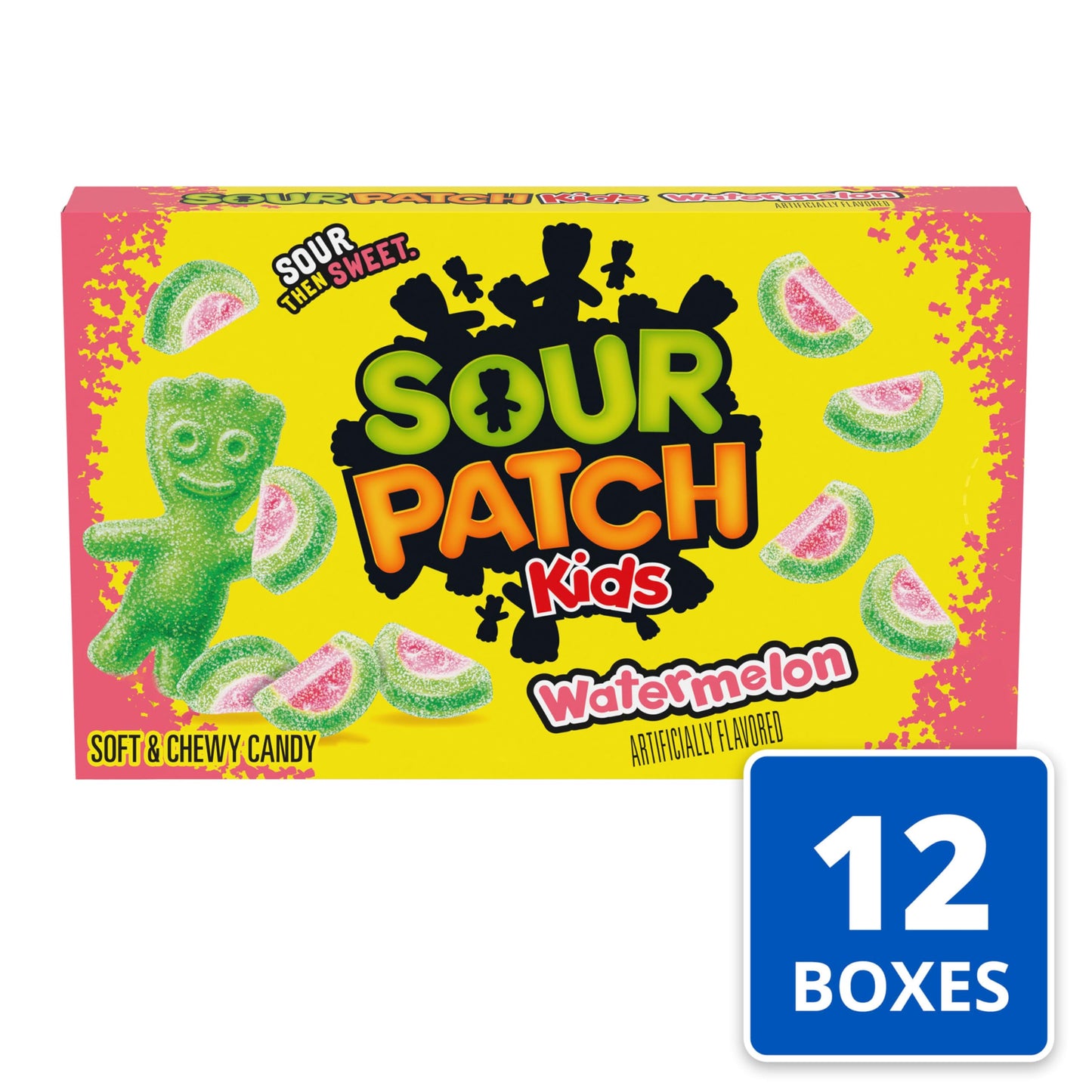 SOUR PATCH KIDS Watermelon Soft & Chewy Gummy Candy, Bulk Candy, 12 - 3.5 oz Boxes