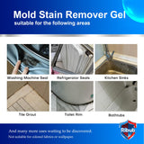 Ribub Mold Stain Remover Gel Heavy Duty Household Cleaning Gel for Washing Machine Seals, Fridge Gaskets, Bathroom & Kitchen Tile Grout, Sinks, Shower