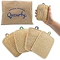 Qucurby All Natural Loofah Kitchen Sponge (4 Pack) - Eco Friendly Sponges - Compostable Sponge - Biodegradable Sponges Kitchen - Natural Sponges