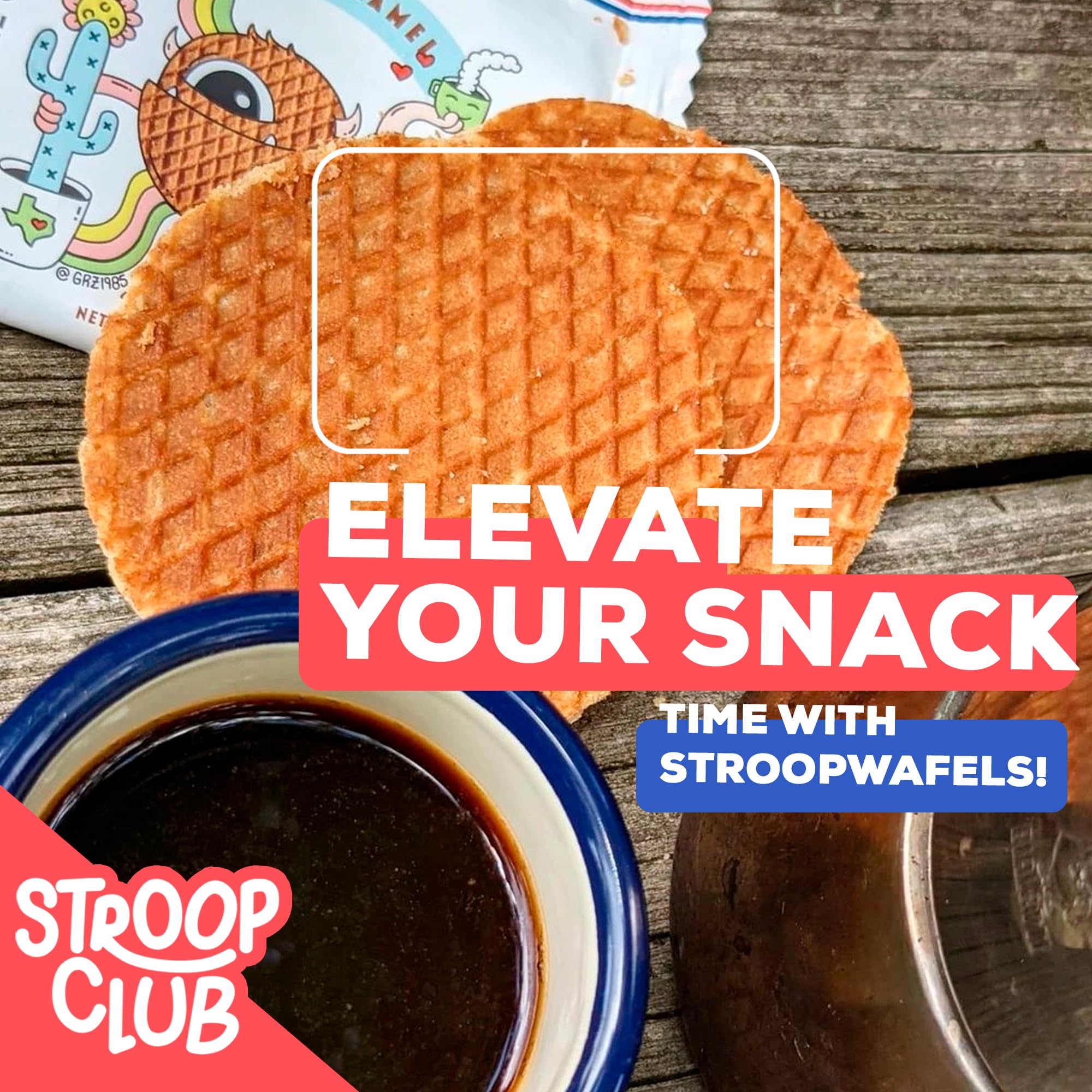 Stroop Club Traditional Organic Stroopwafel Caramel Treats | Vegan, Plant-Based and Dutch-Approved Indulgence - 24 Vegan Waffle cookies (12 Pack of 2)