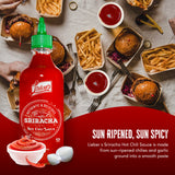 Lieber's Sriracha Hot Chili Sauce, Authentic And Delicious, Non-GMO, No MSG, Gluten-free, Cholesterol-free, and Vegan, NET WT. 1 lb (454g)
