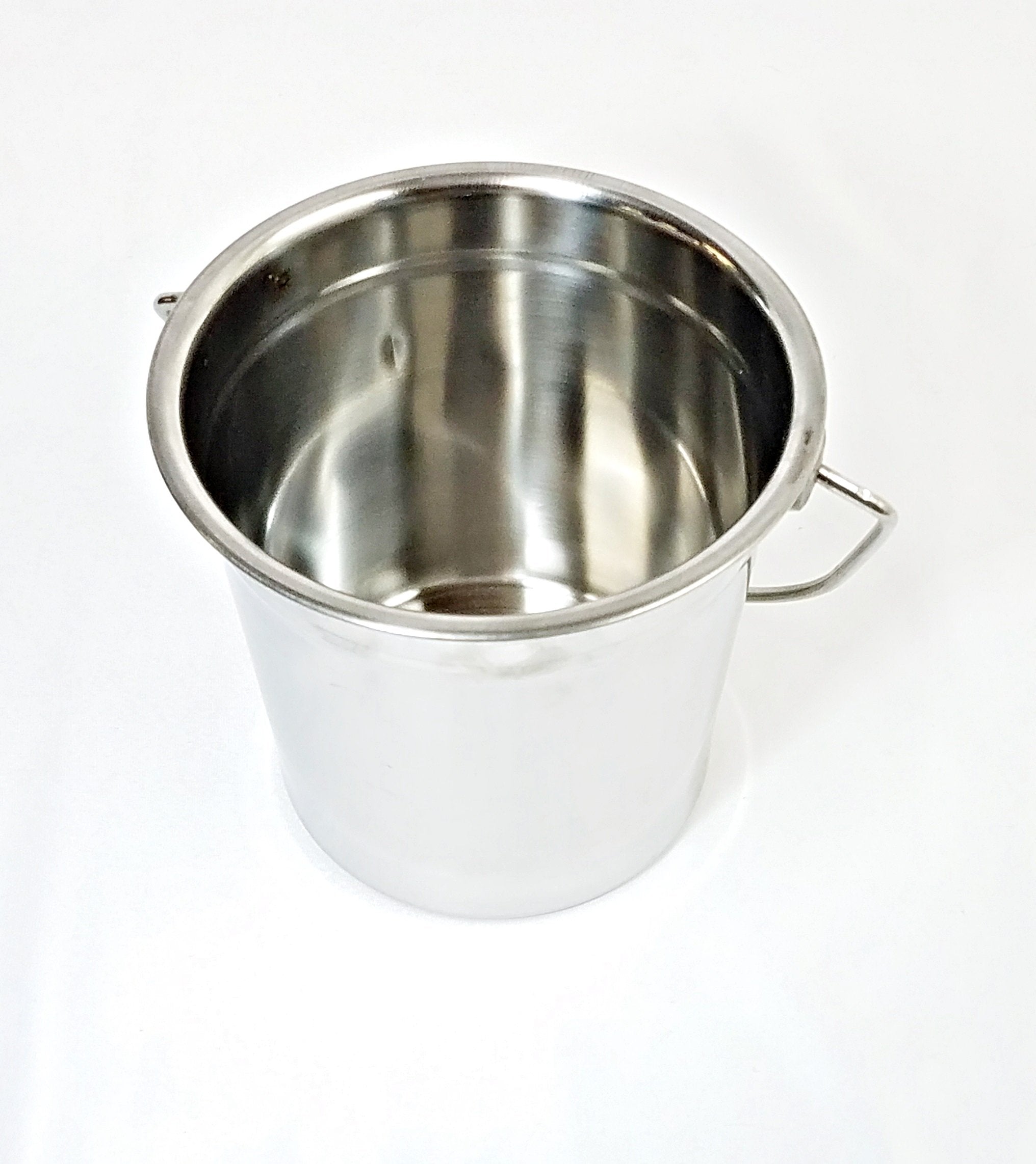 Metal Bucket for Grease with Grill/Smoker - Metal Pail with Handle - 5 1/8" Tall x 5 5/8" Dia