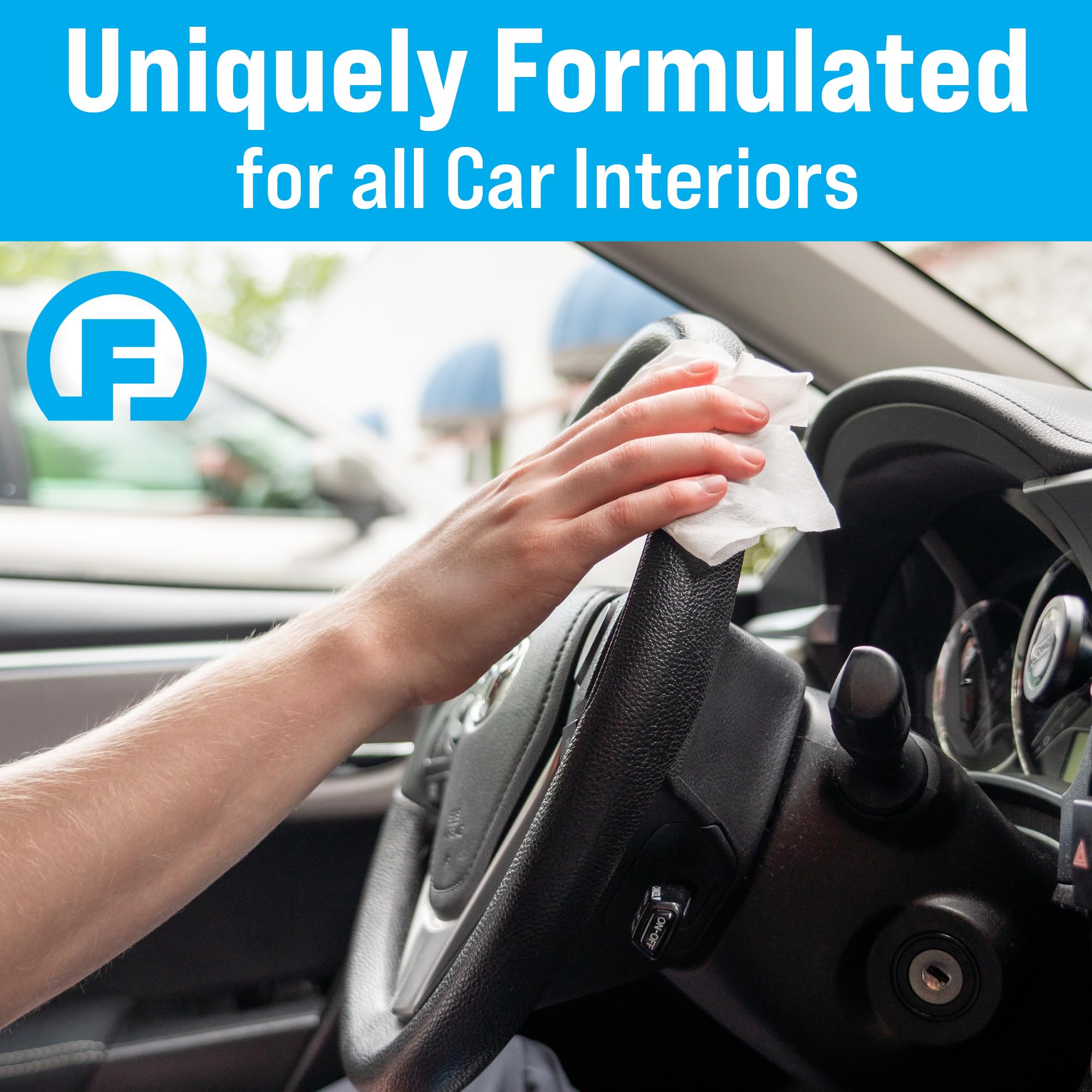Fortress Car Interior Wipes (25 ct, Pack of 4) for Car Interior Cleaning, Dashboard, Seats, Detailing, and Steering Wheel [Travel Size] Skin-Safe Car