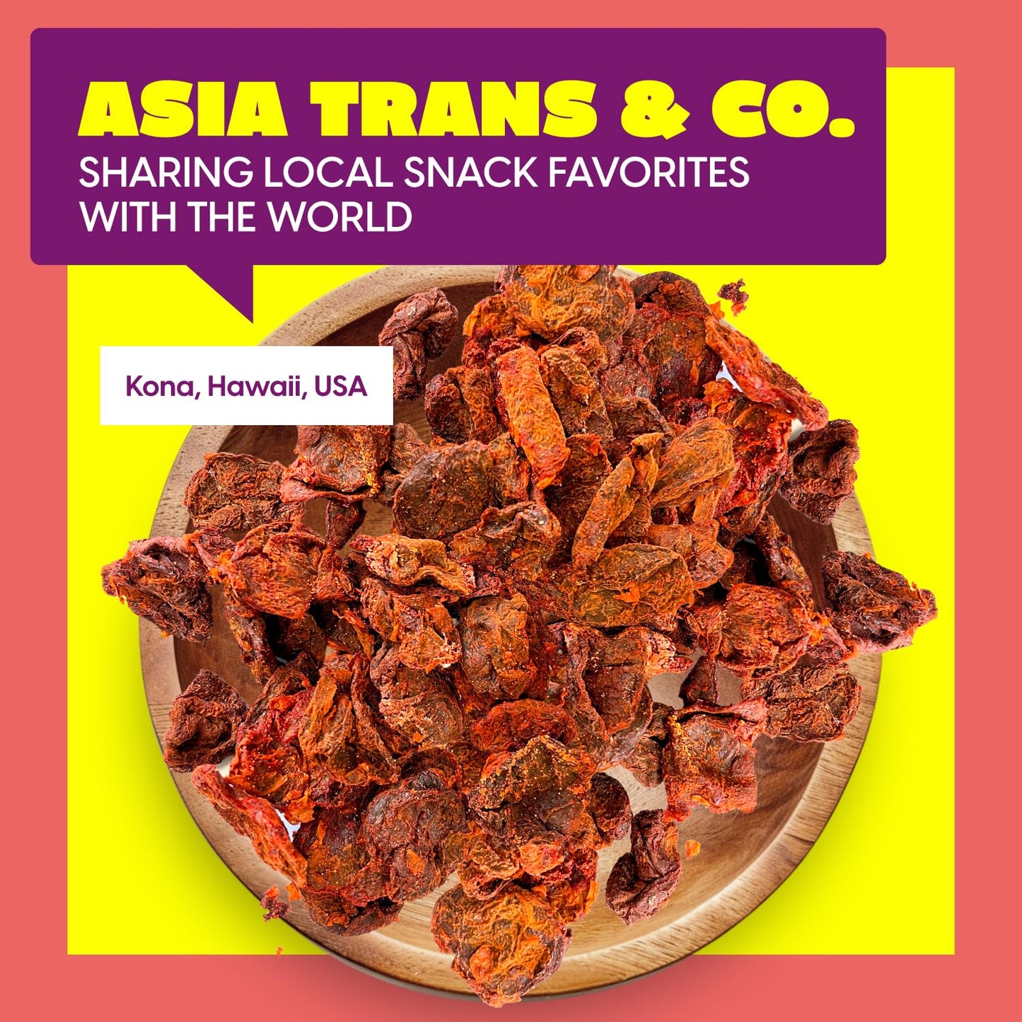Asia Trans Seedless Red Li Hing Mui Crack Seed Plums | Hawaiian Favorite | Sweet, Sour, & Salty Dried Asian Plum Candy