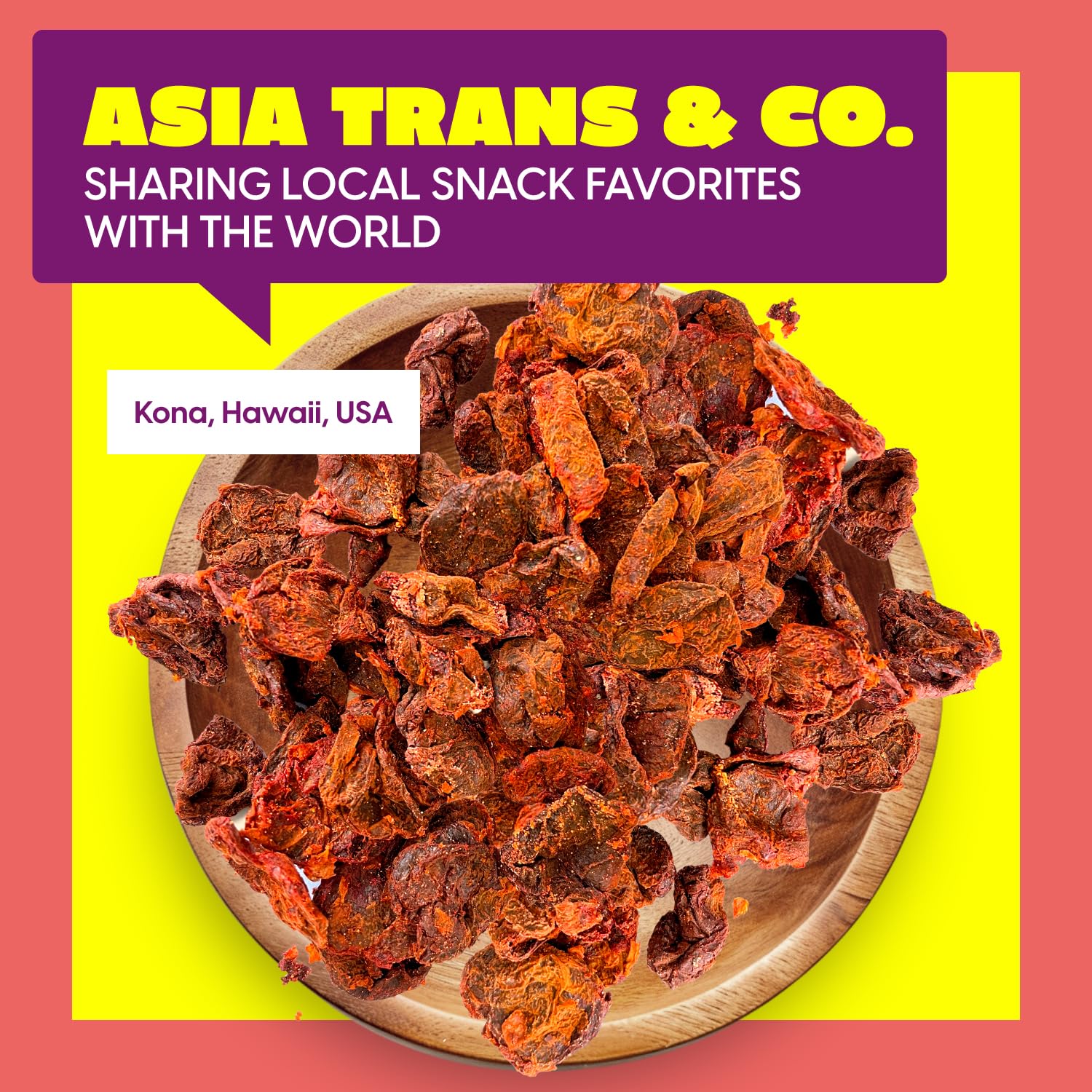 Asia Trans Seedless Red Li Hing Mui Crack Seed Plums | Hawaiian Favorite | Sweet, Sour, & Salty Dried Asian Plum Candy