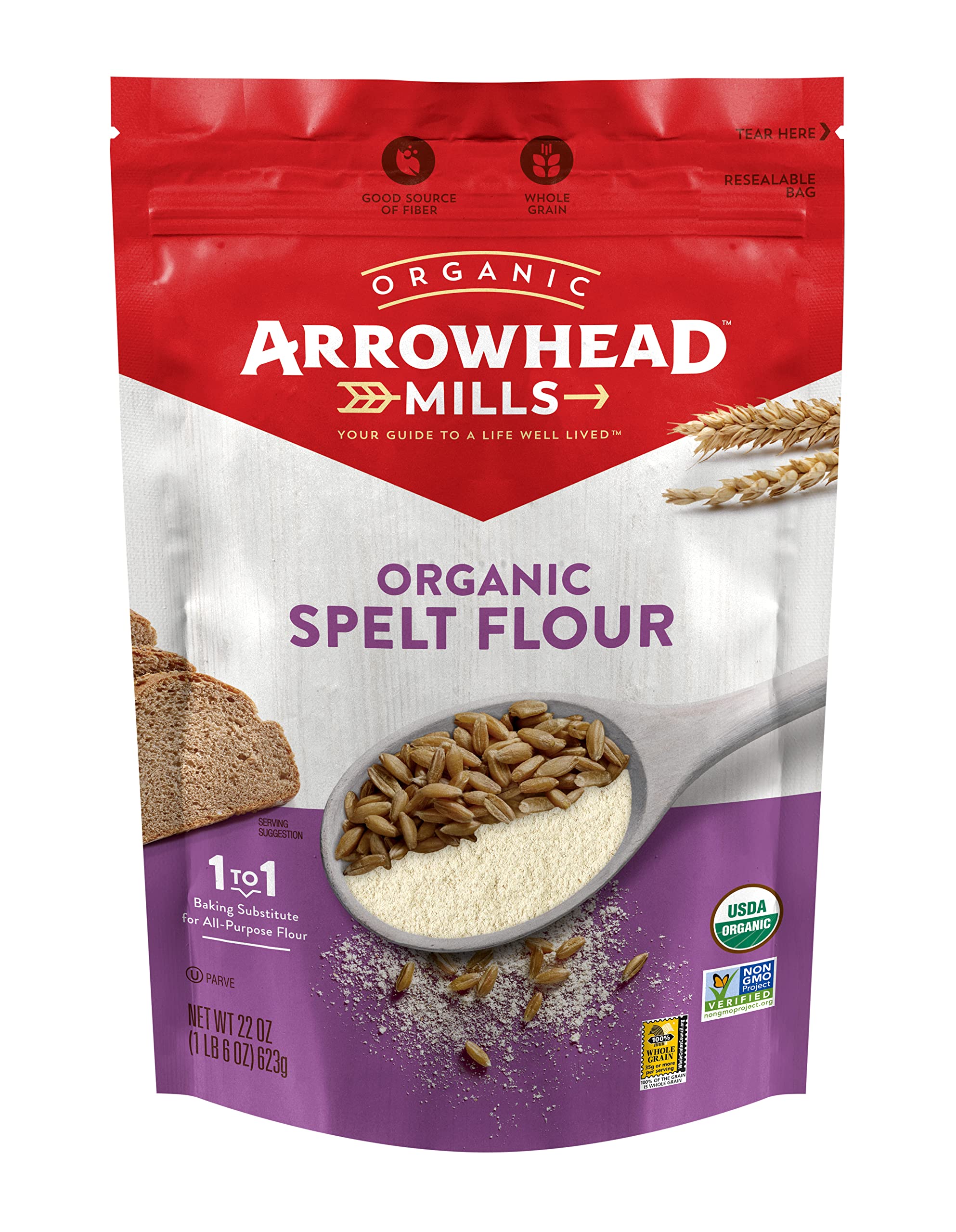 Arrowhead Mills Organic Spelt Flour, 22 oz Bag